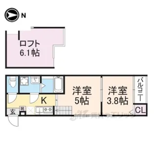 クレスト山科【2階】の間取り