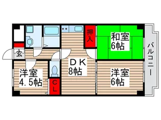 ブランドール常盤平【3階】の間取り