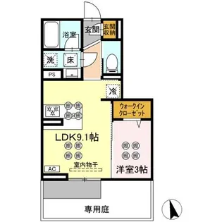 ディアライズ河内【1階】の間取り