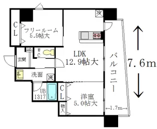 GRETREE WEST OSAKA YS【2階】の間取り