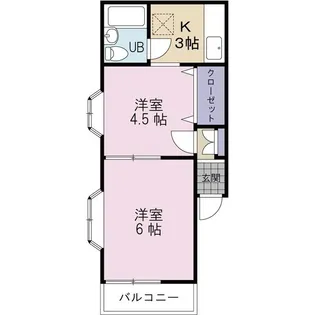 コーポ芳乃コンフォール【1階】の間取り