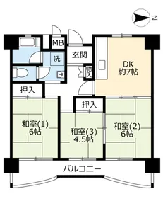 UR南港しらなみ【10階】の間取り