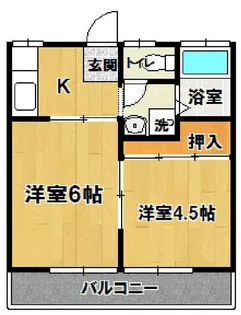 ハタハイツII【1階】の間取り