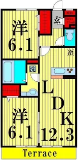 クレスト竹の塚【1階】の間取り