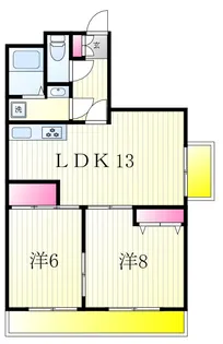 マンション フジフィールド【2階】の間取り