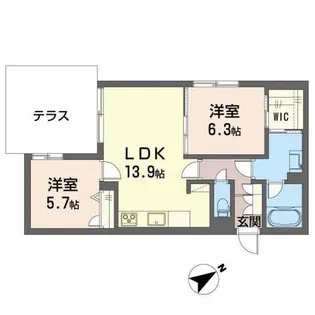 Eclant舟橋今町【1階】の間取り