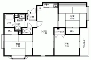 サンコーレジデンスB棟【3階】の間取り