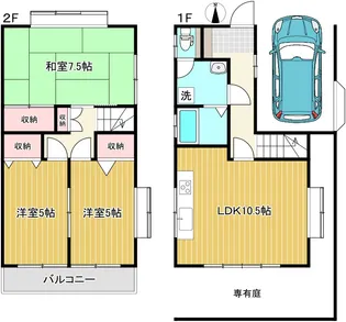 東京都小平市花小金井南町2【一戸建】の間取り