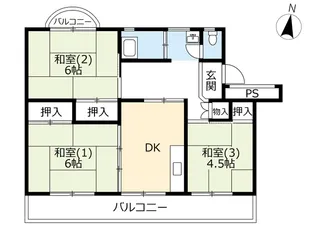 UR戸頭【4階】の間取り