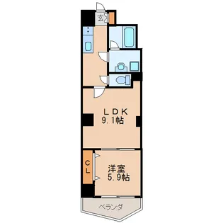 ヴァンキッシュ【4階】の間取り