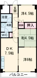 クランブレ西川田【4階】の間取り