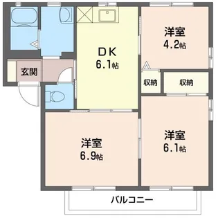 ハイムウィステリア A館【1階】の間取り