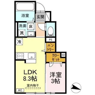 RESUA青柳【1階】の間取り