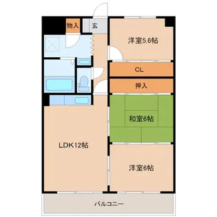熊本県熊本市東区西原1【マンション】の間取り