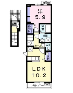 福島県郡山市東原3【アパート】の間取り