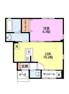 アルチェ女池【1階】の間取り