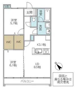 レジデンス二の宮【4階】の間取り