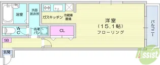 1Rの間取り画像