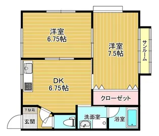ドミールマツダA【1階】の間取り