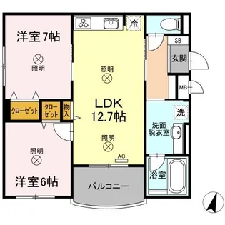 岡山県岡山市北区北長瀬表町2【マンション】の間取り