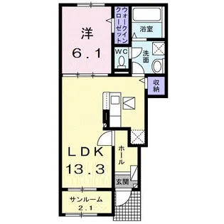ベルフラワーB【1階】の間取り