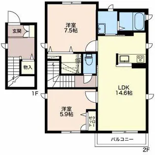 ファミール野一色【2階】の間取り