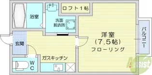 門前町アパート【2階】の間取り