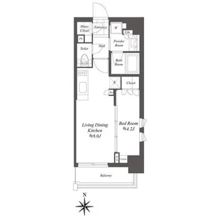 クレストコート白金高輪【2階】の間取り