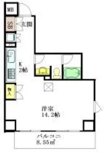 ユニーブル恵比寿【4階】の間取り