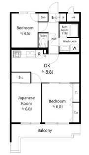 スカイパレス東戸塚【3階】の間取り