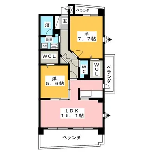 ベル セードル E【3階】の間取り