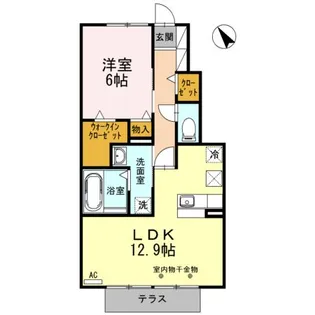 アゼリア岸岡【1階】の間取り