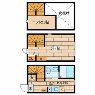 ハーミットクラブハウス八雲【1階】の間取り