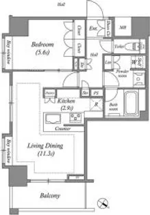ザ・レジデンス赤坂檜町【10階】の間取り