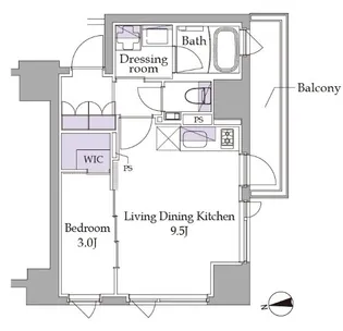 イプセ広尾【5階】の間取り