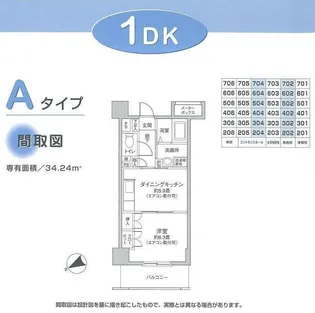 アバンサーダ鶴見【7階】の間取り