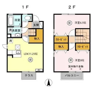 プランドール和田中 B棟の間取り