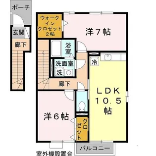 リバーサイド市川 B棟【2階】の間取り