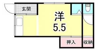 西舞子3丁目アパート(5)西側【1階】の間取り