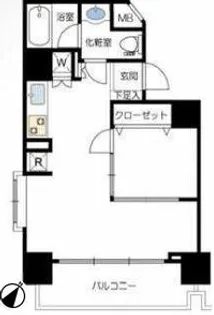 人気エリア 南東向き 角部屋 眺望良好 1LDK 更新可【5階】の間取り