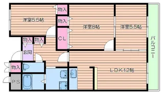 大阪府吹田市江坂町5【マンション】の間取り