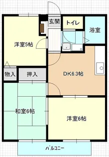 サンライフ則貞【2階】の間取り