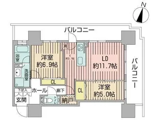 プレミスト札幌ターミナルタワー【9階】の間取り