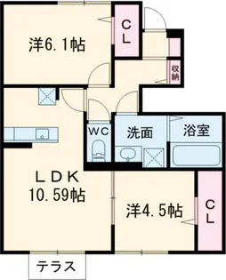 テ・ゾーロ結【1階】の間取り