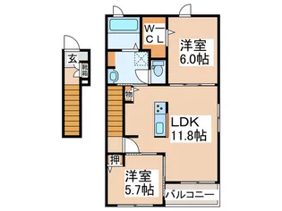 メゾン エインシェントIII【2階】の間取り