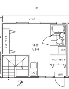 高輪マンション【1階】の間取り