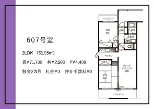 ライフタウン東新潟【6階】の間取り