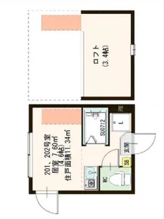 ハーモニーテラス千住東II【2階】の間取り