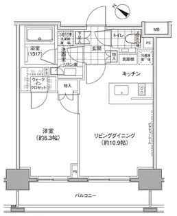 パークハビオ人形町【9階】の間取り