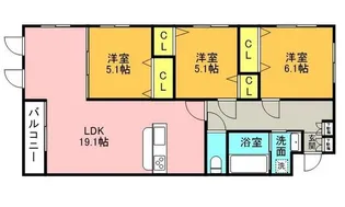 THE BELUGA 世田谷 RESIDENCE【3階】の間取り